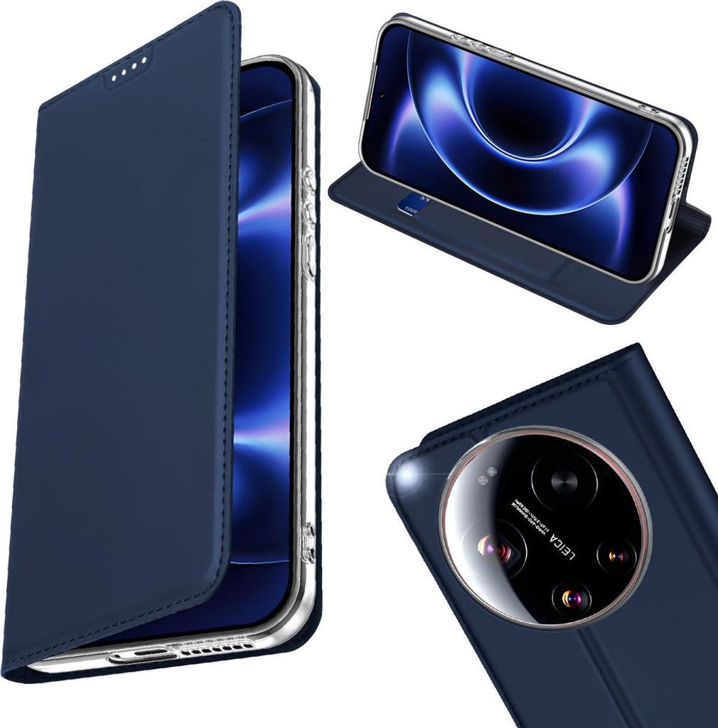 Handyhülle mit Klappe für Xiaomi 17 Ultra, Dux Ducis Skin Pro, Blau
