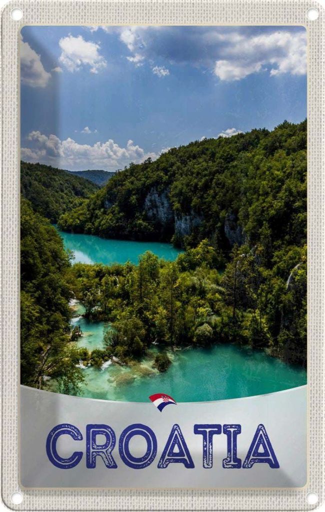 vianmo Blechschild 30x20 cm Kroatien Meer Natur Berge Bildmotiv Reisemotiv Abenteuer Reisen Urlaub