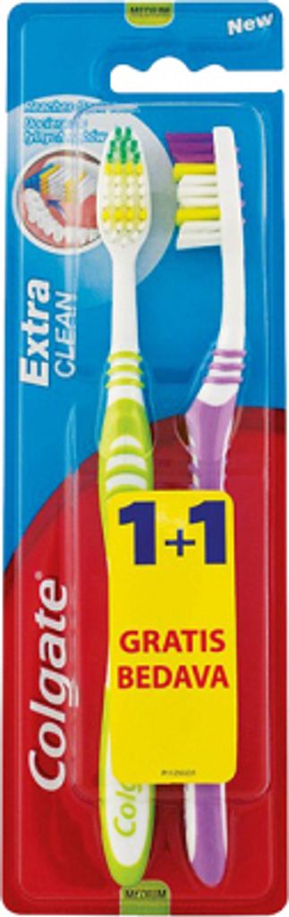 Colgate extra saubere Zahnbürste Duo Durchschnitt - 1 Farbmix Op.-2P