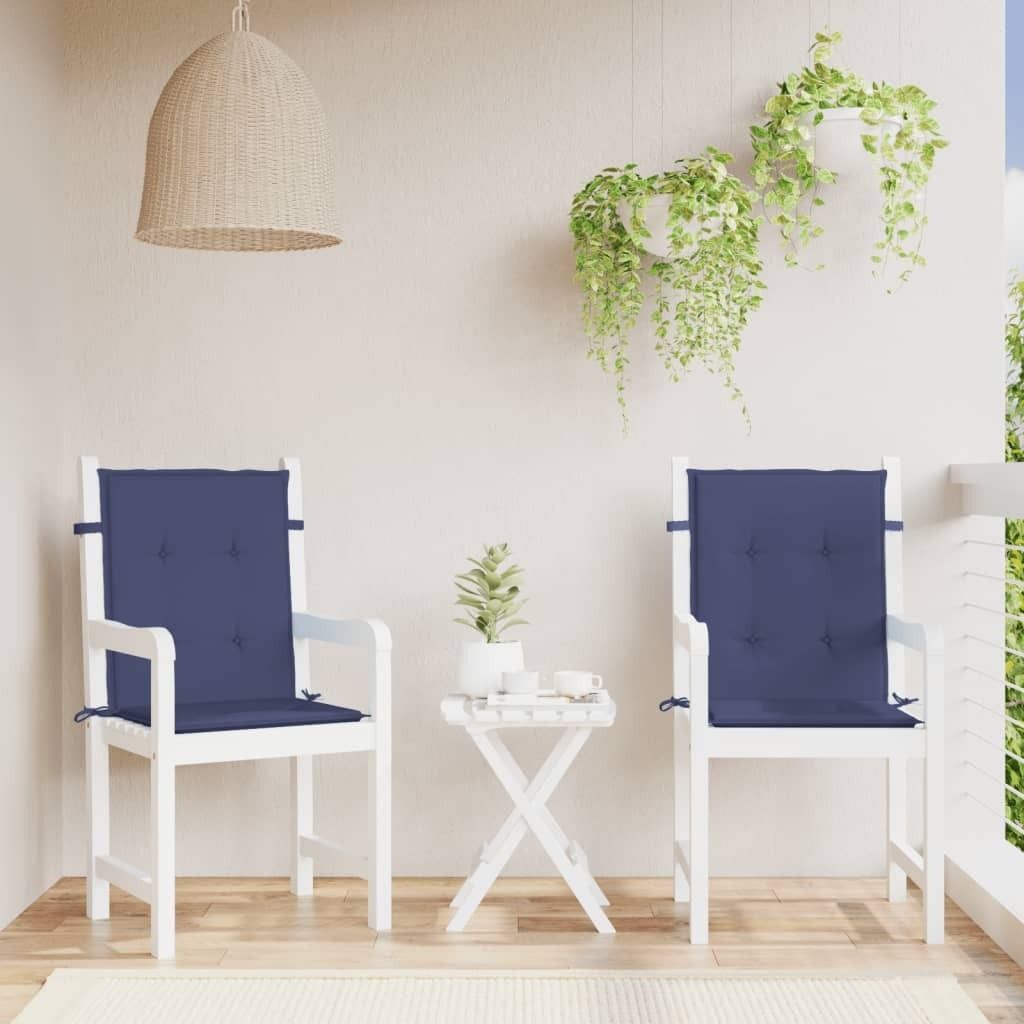 "2026 Promotion" Niedriglehner-Auflagen 2 Stk. - Hohe Qualität - Marineblau Stoff - Gartenmöbelauflagen CC22957