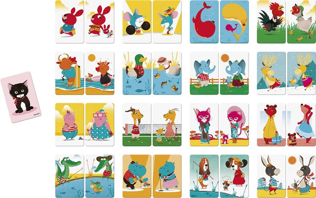 Janod Kartenspiel - Matching Game Mistigri - Familienspiel fr Kinder