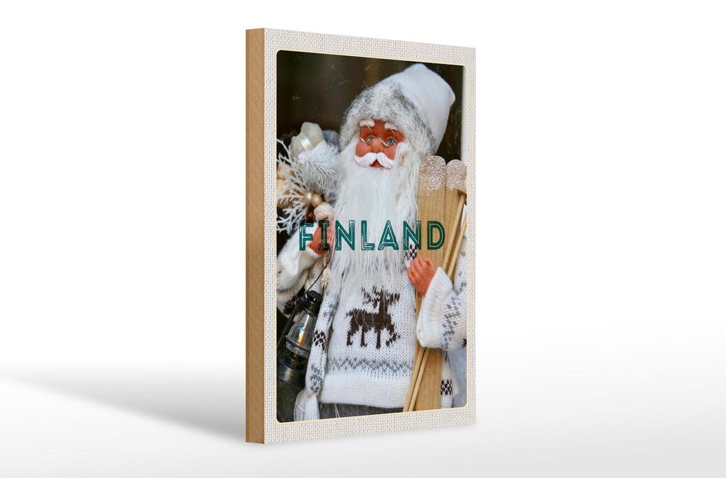 Holzschild Reise 20x30cm Finnland Weihnachten Produktbild 