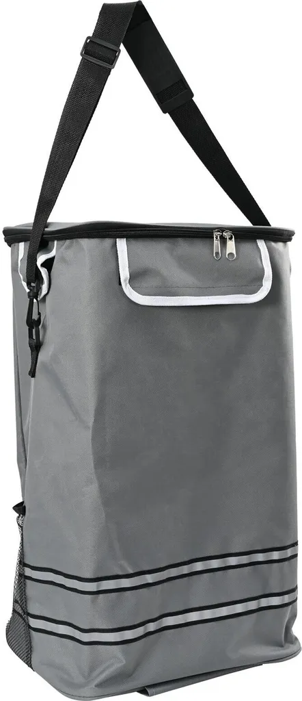Poussette de marché grise vidaXL 47x39 cm transport de courses sécurisé