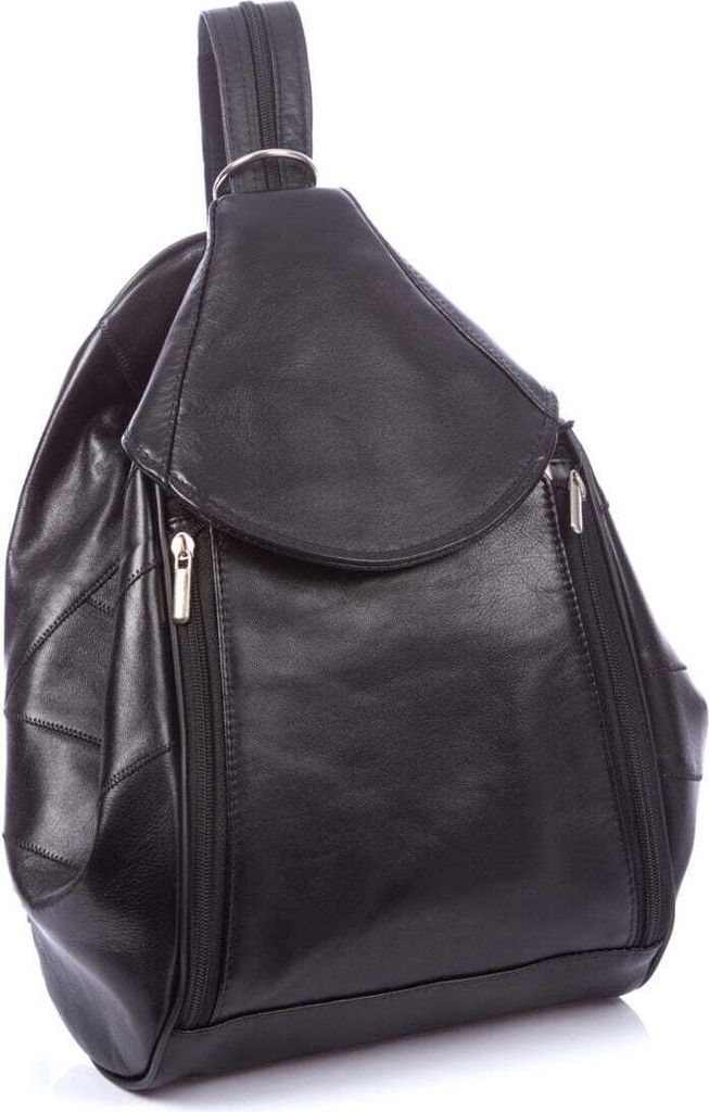 Sergej Damen Echtleder Schwarz Rucksack DIN-A4 handgefertigt leder Alltag Stadt City Eleganter modischer