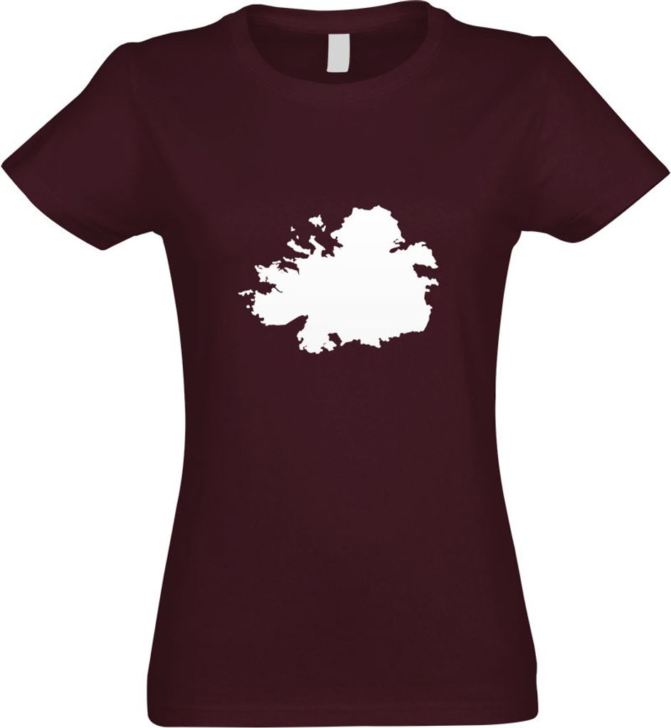 Kiwistar - T-Shirt tailliert - Damen - Burgund - Antigua und Barbuda - mit Motiv Bedruckt - Funshirt Design - Sport - Freizeit - Damen - M