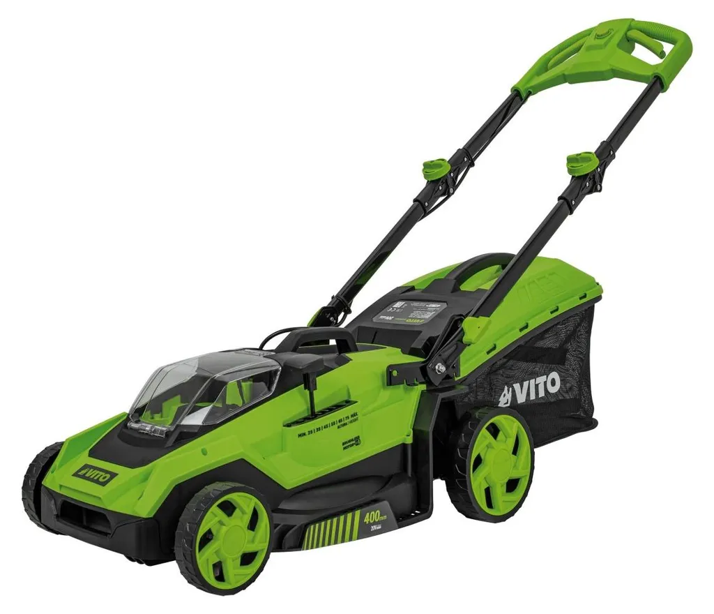 Tondeuse gazon 40V Brushless VITO coupe 40cm, bac 40L, sans batterie