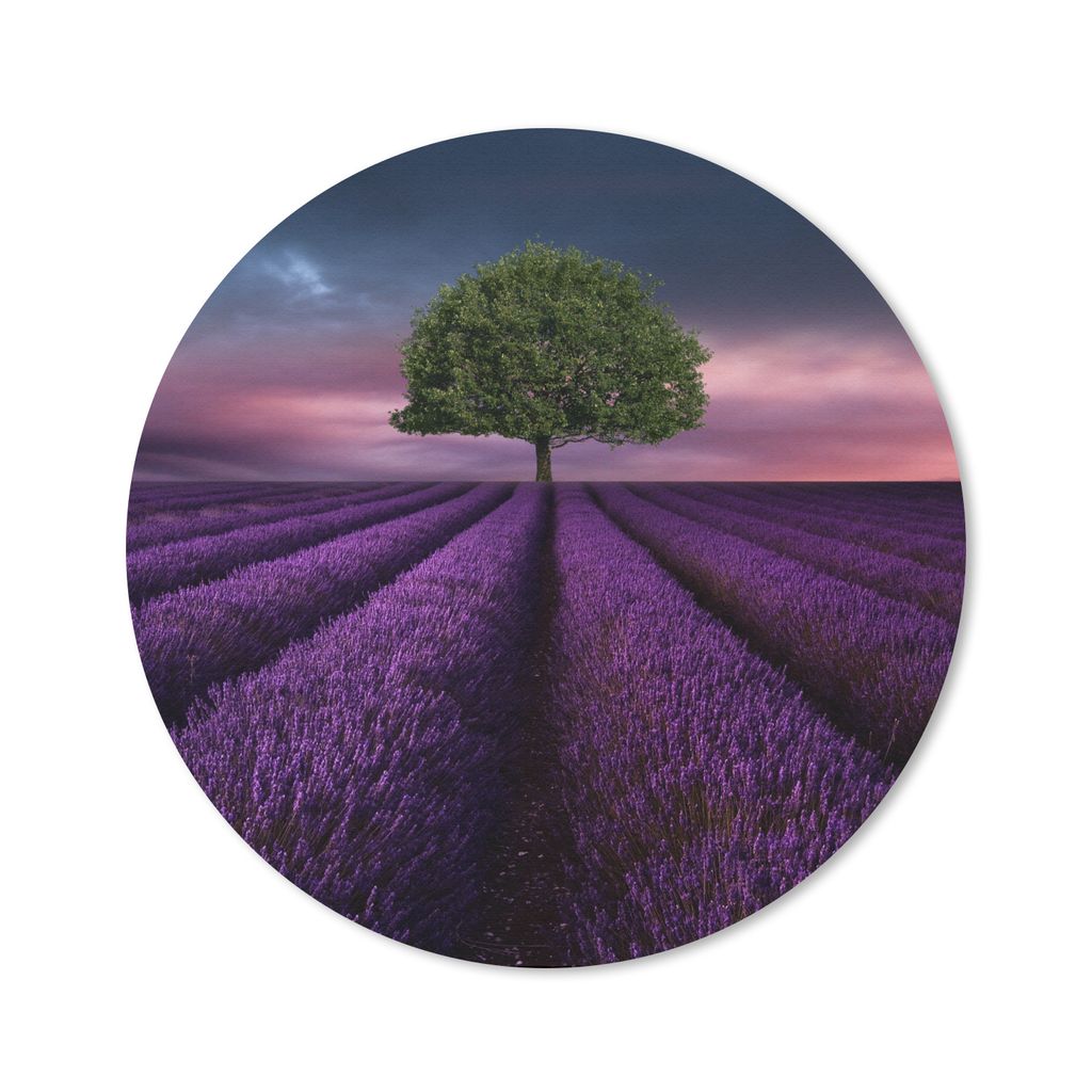 MuchoWow Mauspad Mousepad Lavendel - Baum - Lila 40x40 cm - Mousepads - Maus Mat - Pad - Mausunterlage - Schreibtisch Accessoires