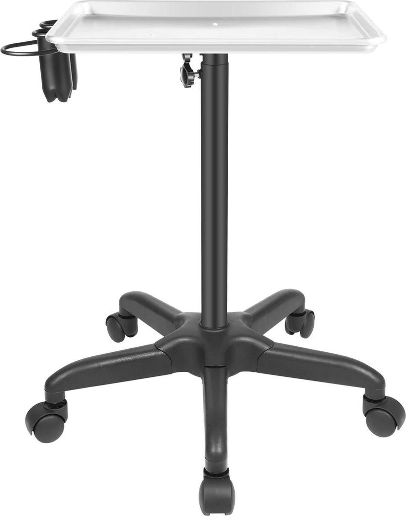 Salonwagen - Friseurwagen - 360° drehbar - Herausnehmbare Ablagen - Tragkraft 10 kg - Mit Rollen - Gewicht 3,8 kg - Schwarz