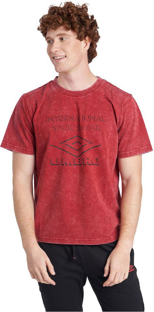 Umbro Large Logo Kurzarm-t-shirt Rot L Mann Rot L