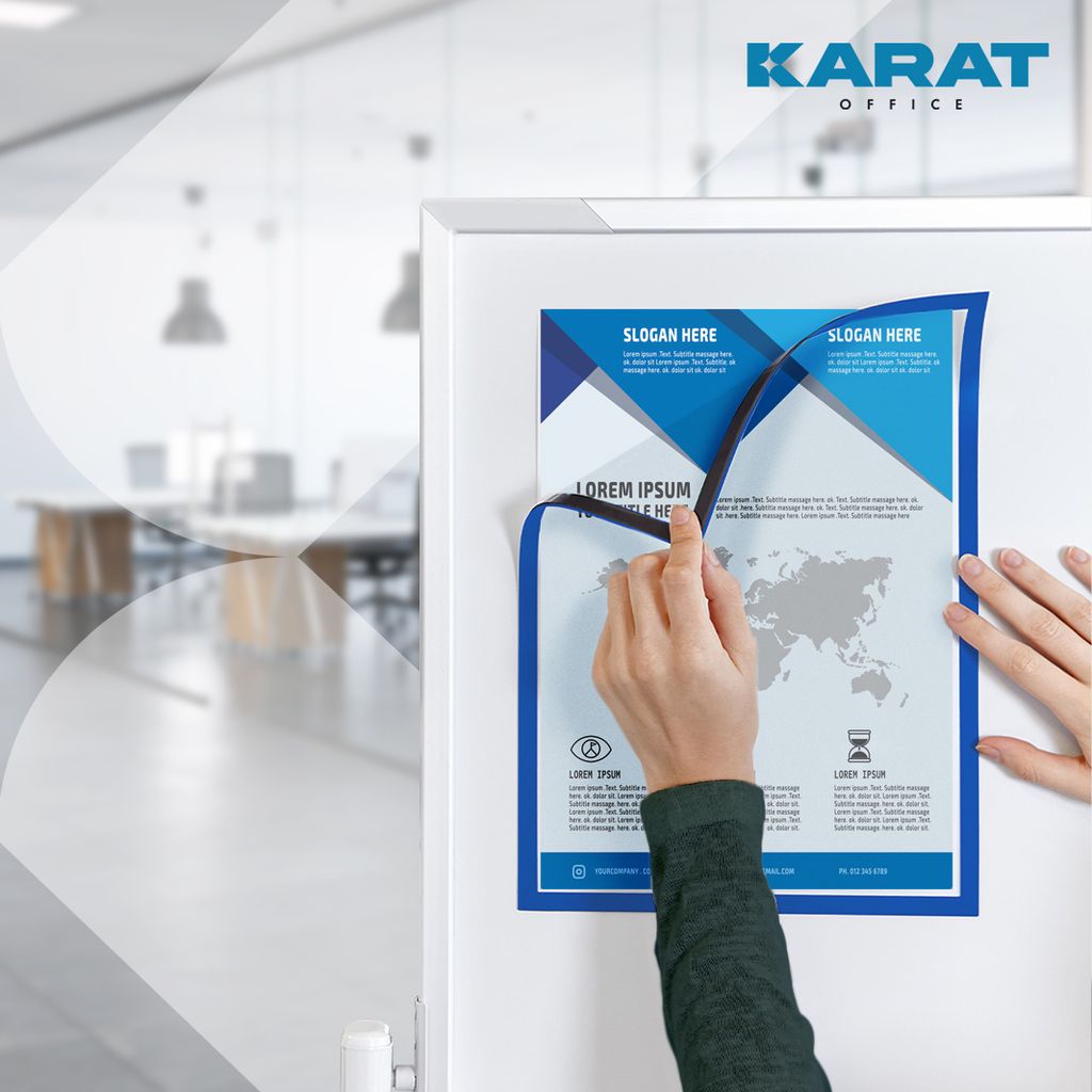 Dokumentenhalter Magnetisch viele Farben & Größen 5 Stück DINA3 Blau