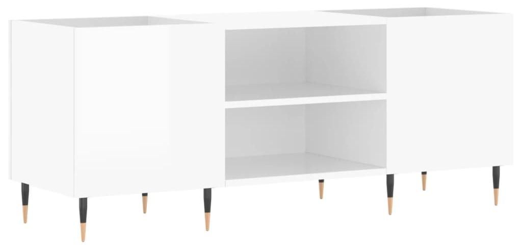 vidaXL Plattenschrank Hochglanz-Weiß 121x38x48 cm Holzwerkstoff