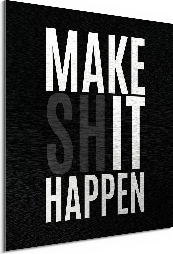 DEQORI Alu-Dibond Bild Silber 50x50 cm 'Rebellischer Antrieb' Wandbild Metall dünn Design