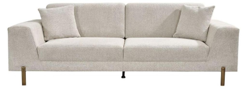 Luxus 3 Sitzer Sofa Wohnzimmer Möbel Elegant Sofa 236cm Textil Weiß