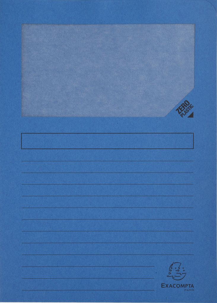 Exacompta 4x 100 Fenstermappen, A4, 160g, plastikfrei, Intensivblau, 50102E