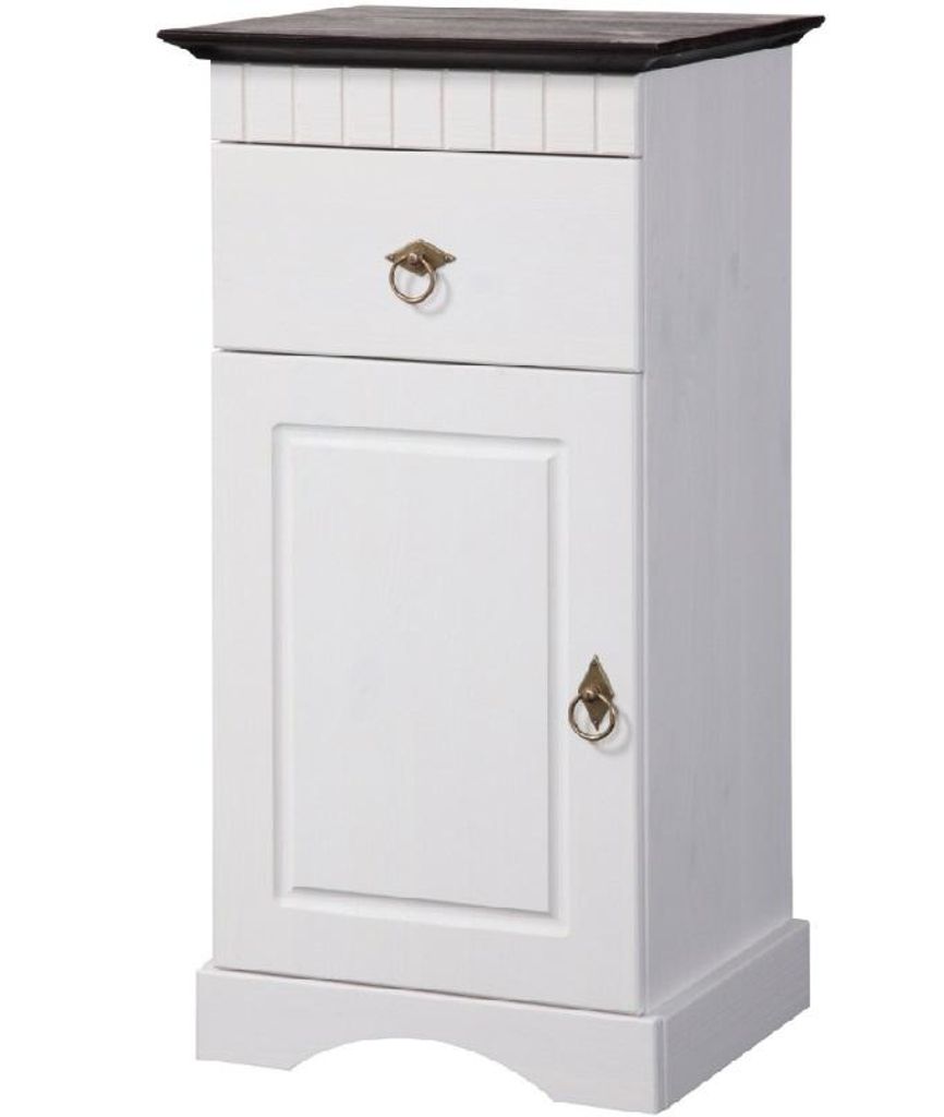 Kommode Kiefernholz weiß braun Unterschrank Badschrank Badmöbel
