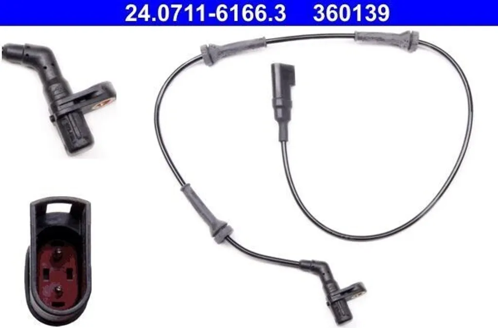 Capteur ABS ATE 24.0711-6166.3 haute précision pour Ford KA 1337227 OE