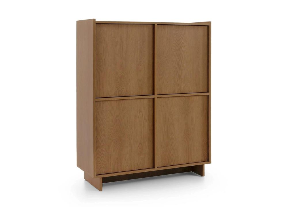 BETTSO Buffet haut SUNA, meuble de style Japandi, chêne Image du produit 