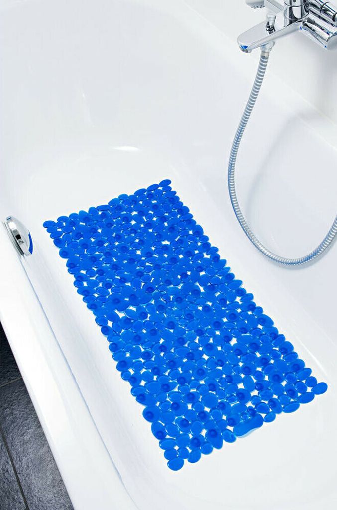 Badewannenmatte Badewannen-Matte Antirutsch Steinoptik Wanneneinlage  hellblau 