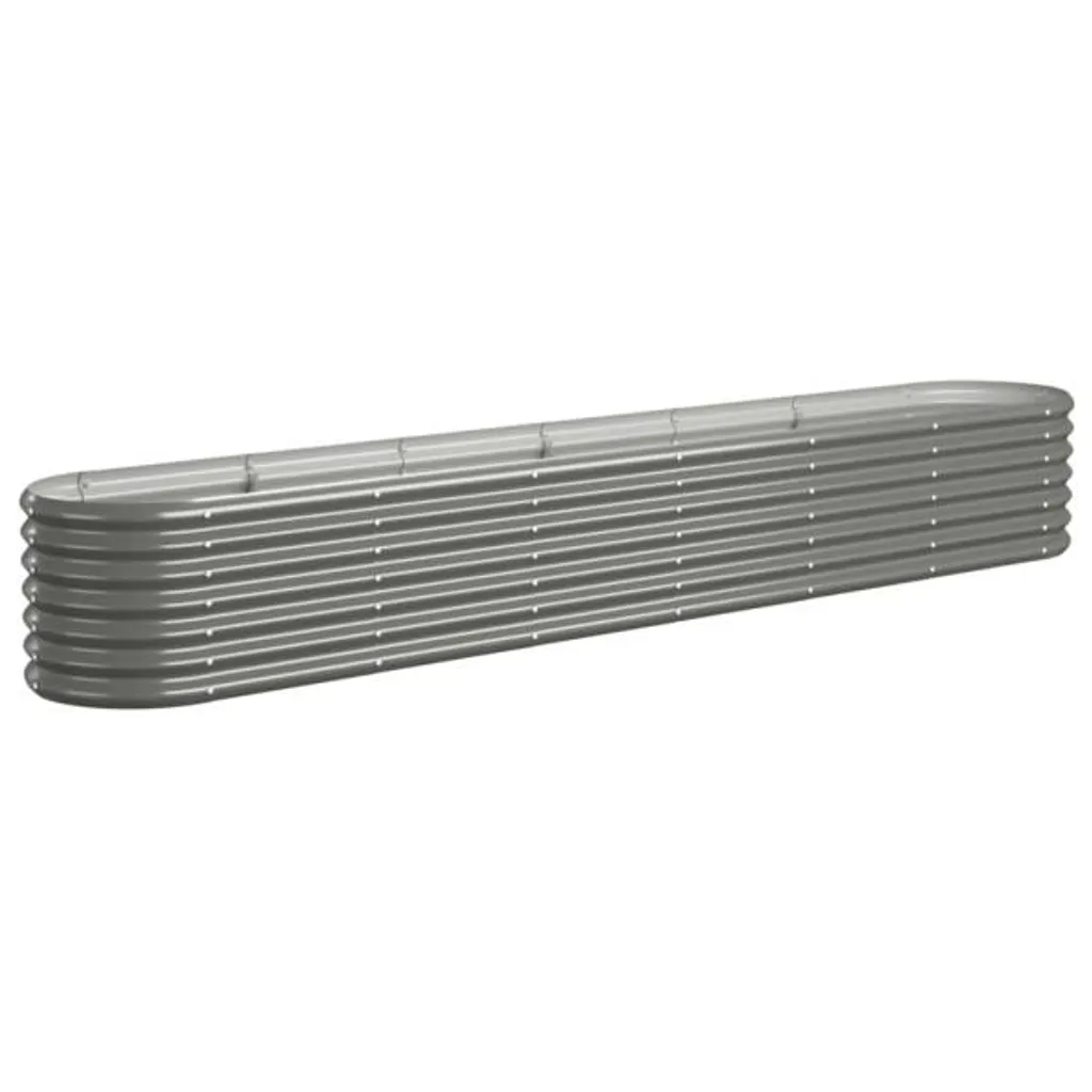 vidaXL Lit surélevé en acier gris 260x40x36 cm - Jardinière robuste