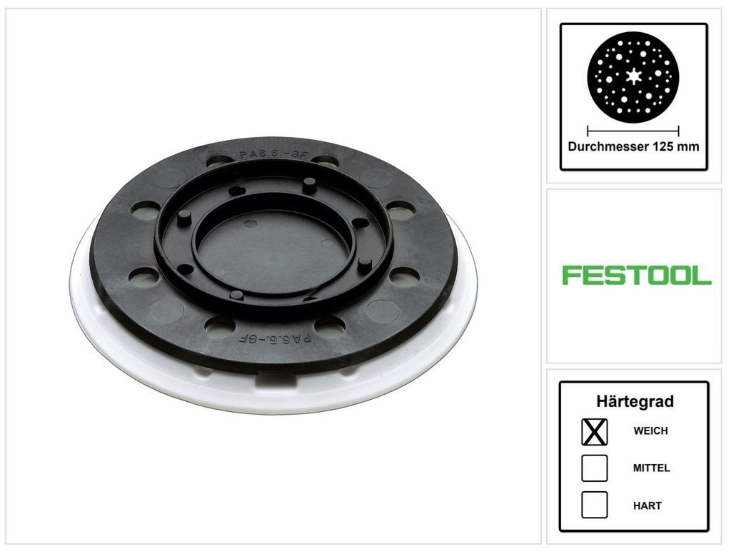 FESTOOL Plateau de ponçage 125mm cercle de trousØ 90mm doux Image du produit 