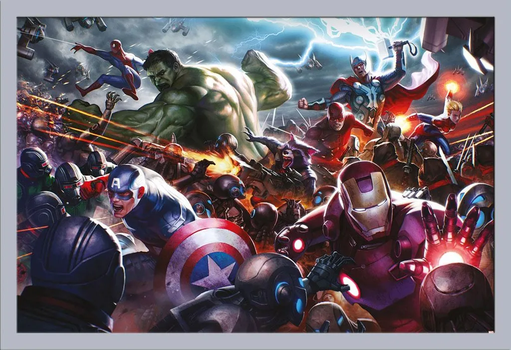 Quadro Marvel Future Fight Argento: Cornice Shinsuke e Acrilico