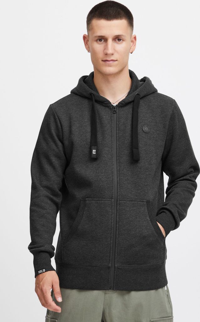 SOLID SDBene Herren Sweatjacke Kapuzenjacke Zip Hoodie mit Kapuze Reißverschluss Kängurutasche Baumwollmischung Regular fit