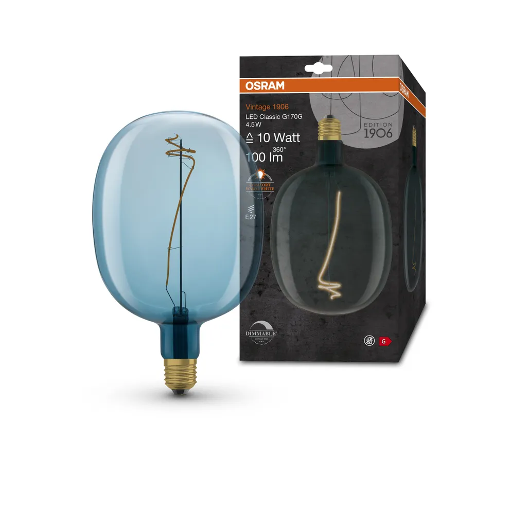 Ampoule LED Décorative Bleue E27 OSRAM 1906 à Filament Variable 100lm - 4