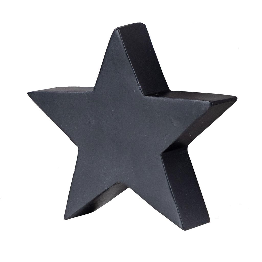 Deko-Stern Holz 14cm Schwarz Mango Deko Tischdeko Mangoholz Holzdeko Aufsteller
