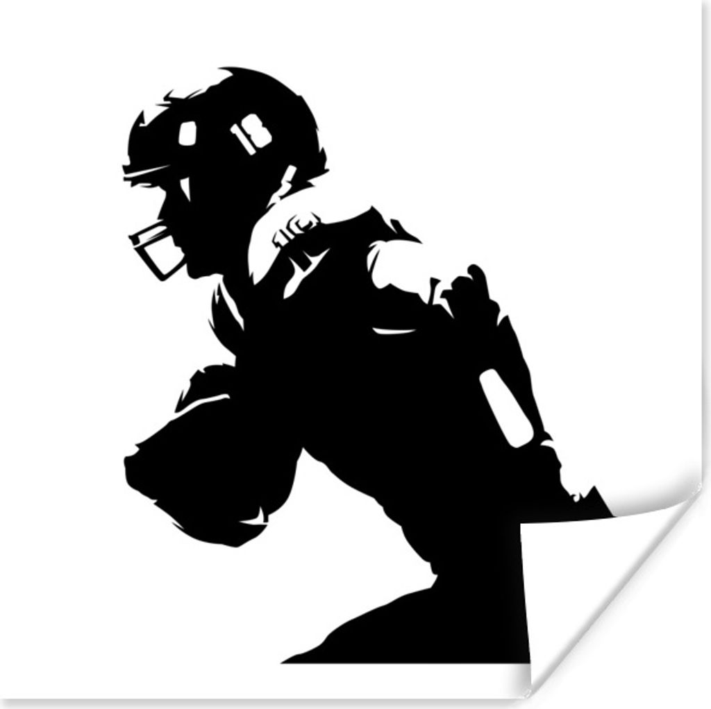 MuchoWow Poster Rugby - Ball - American Football 50x50 cm - Wohnzimmerdekoration