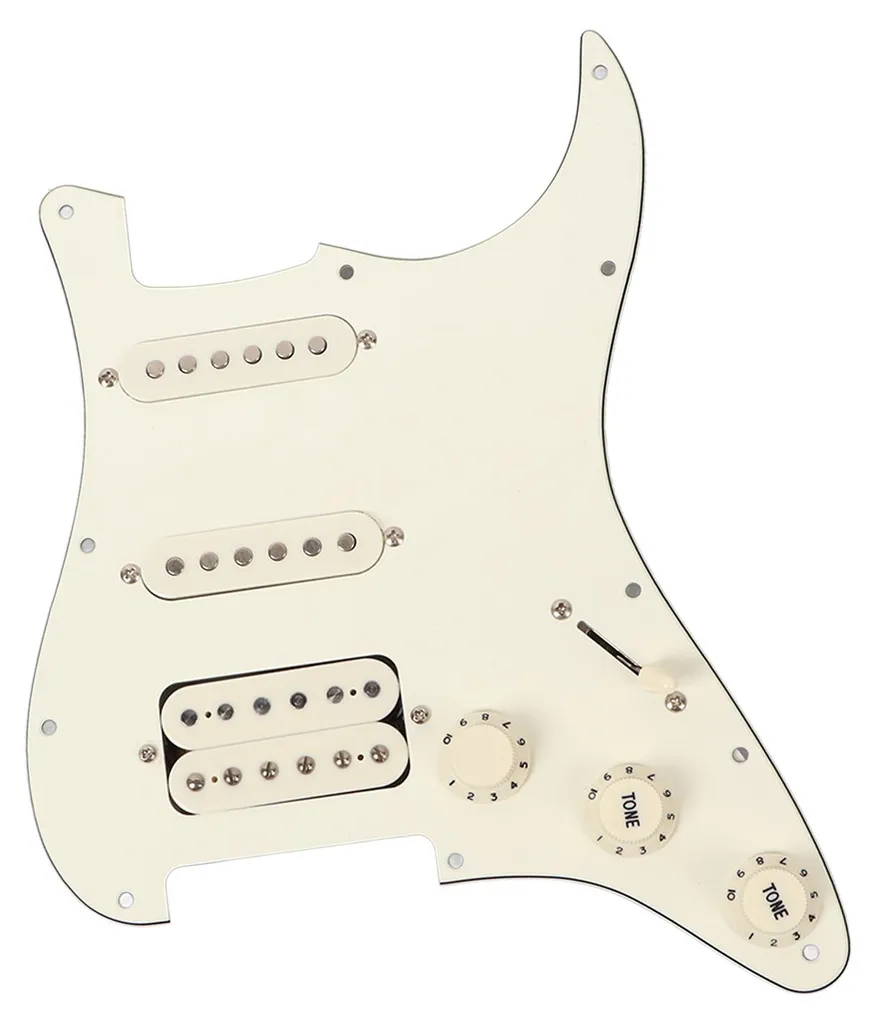 Plaque de montage blanche SSH19 pour guitare avec micros pré-câblés - 9