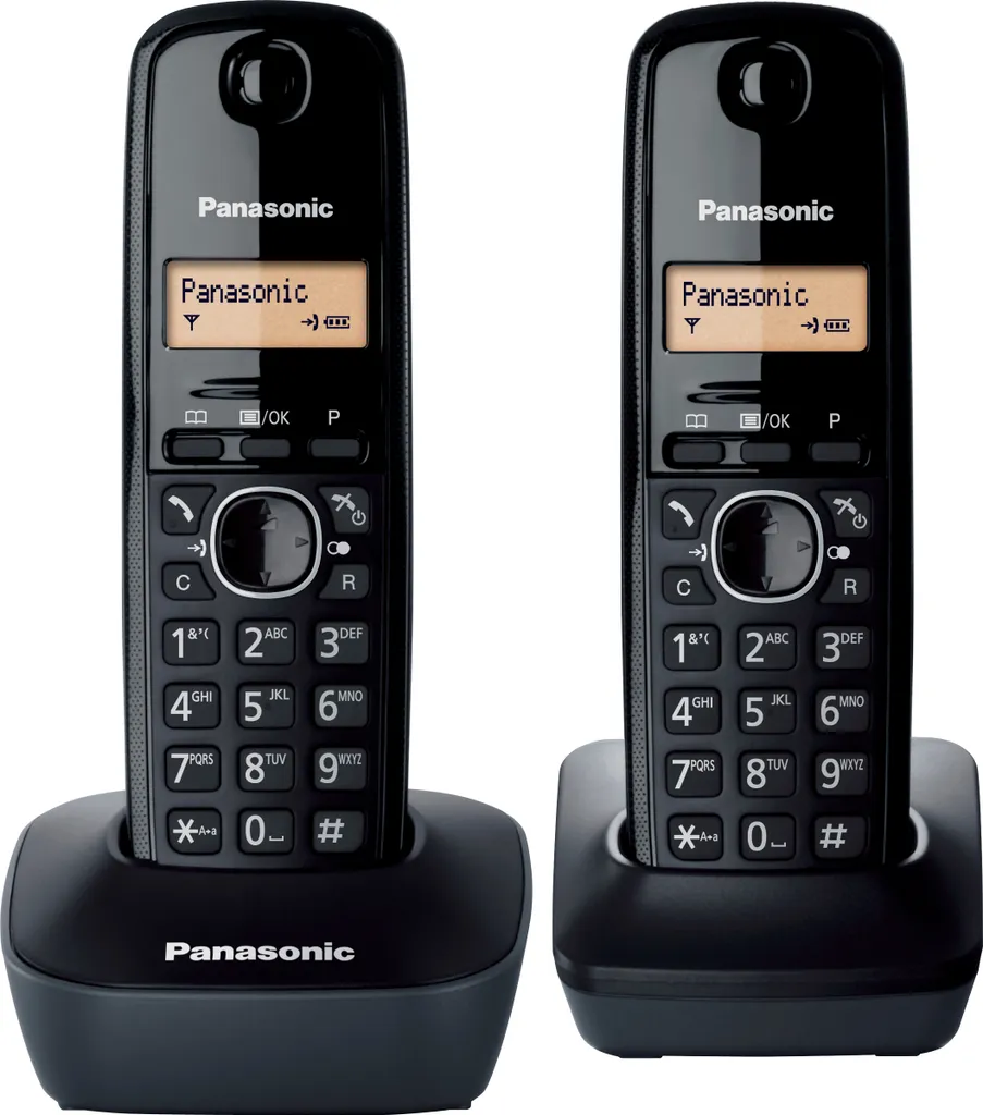 Téléphone fixe double DECT Panasonic KX-TG1612BLH avec grand écran