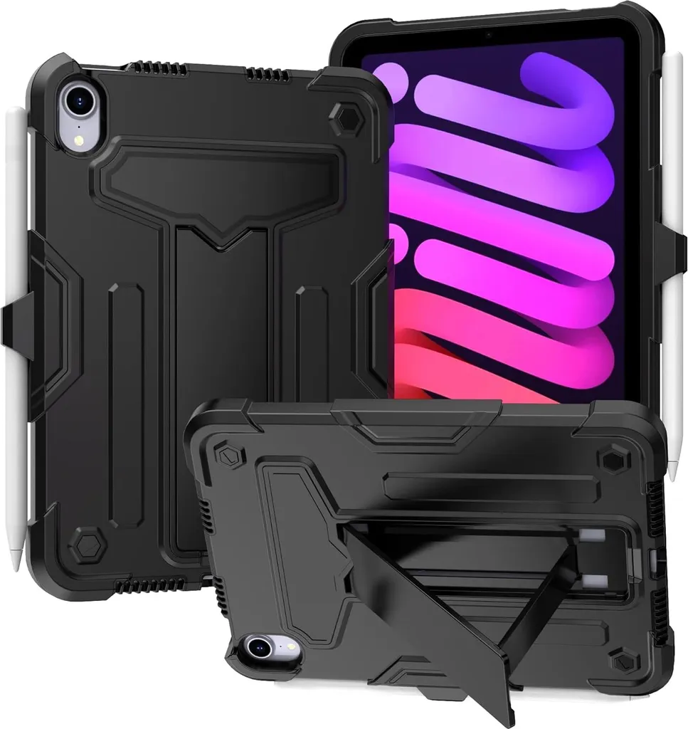 Cover iPad Mini 6 Nera Slim con Alloggio Pencil e Stand 8.3"