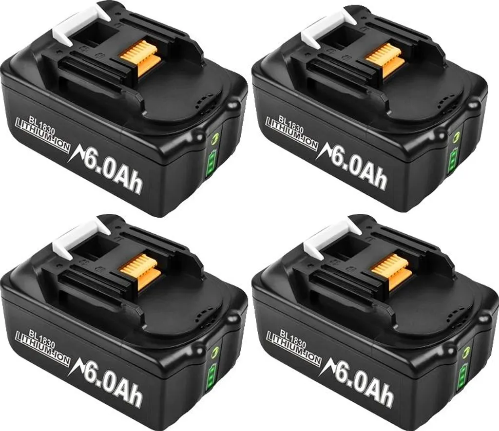 Batterie 18V 6.0Ah : fini les pannes d'énergie, pack de 4 Li-Ion longue durée