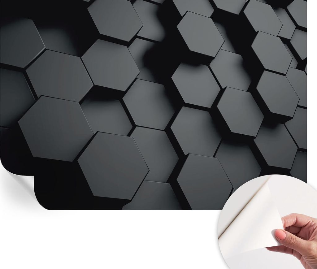 Selbstklebende Wandtapete - Dekorative Tapete für Wohnzimmer - Klebefolie für Wandbilder - Tapetenfolie für Wanddekoration - 152x104 cm - 3D-Sec...