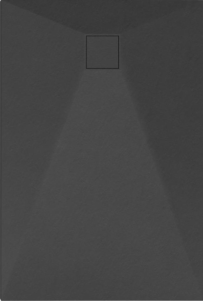 Granitan | Duschwanne Teja - 120x80 cm - Schwarz - Antirutsch-Oberfläche - Robust und pflegeleicht