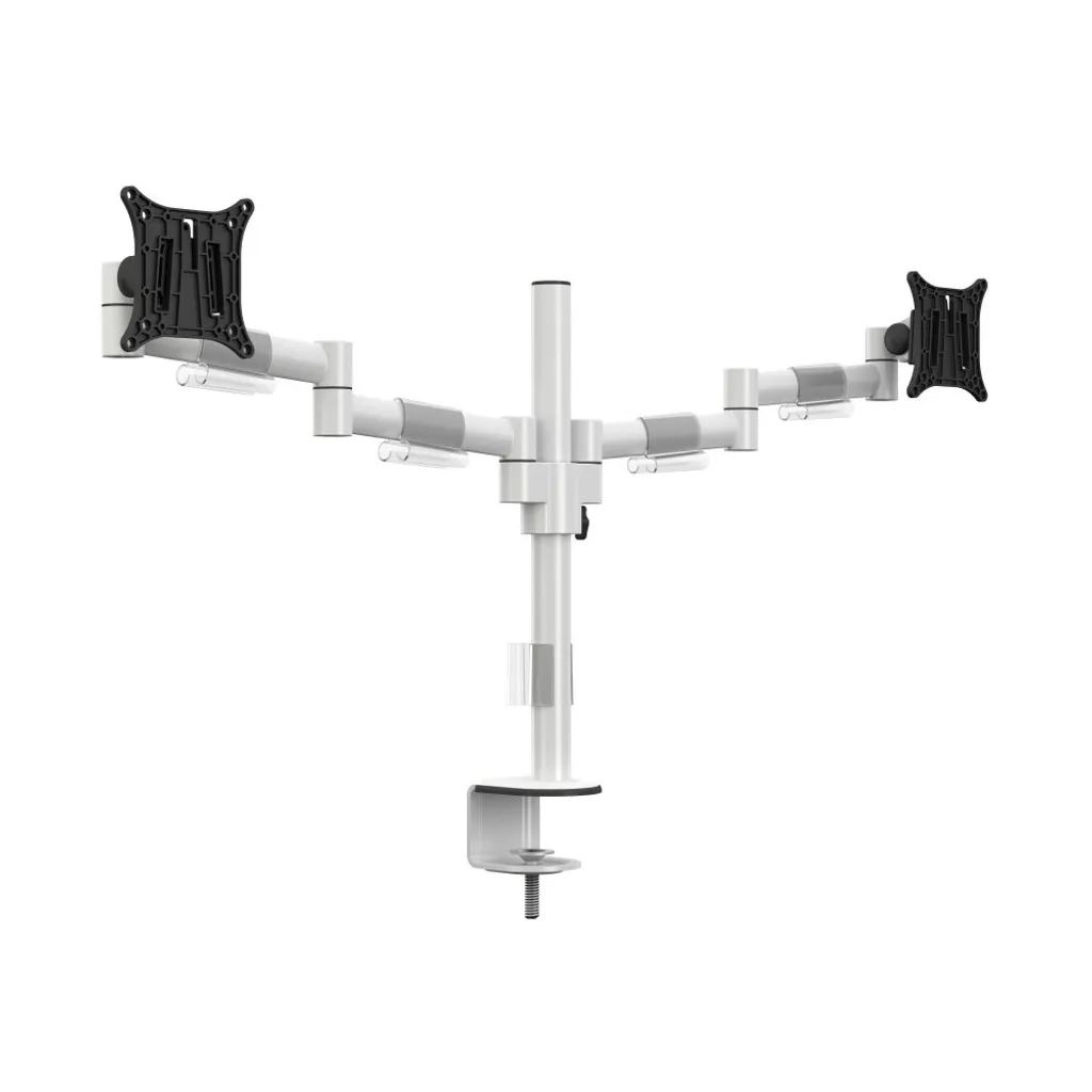 Support de bureau M VESA Officeline Dual Weiß - Double bras blanc articulé