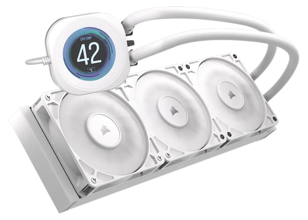 Watercooling 360mm pour PC Gaming Blanc - Corsair Nautilus LCD Silencieux