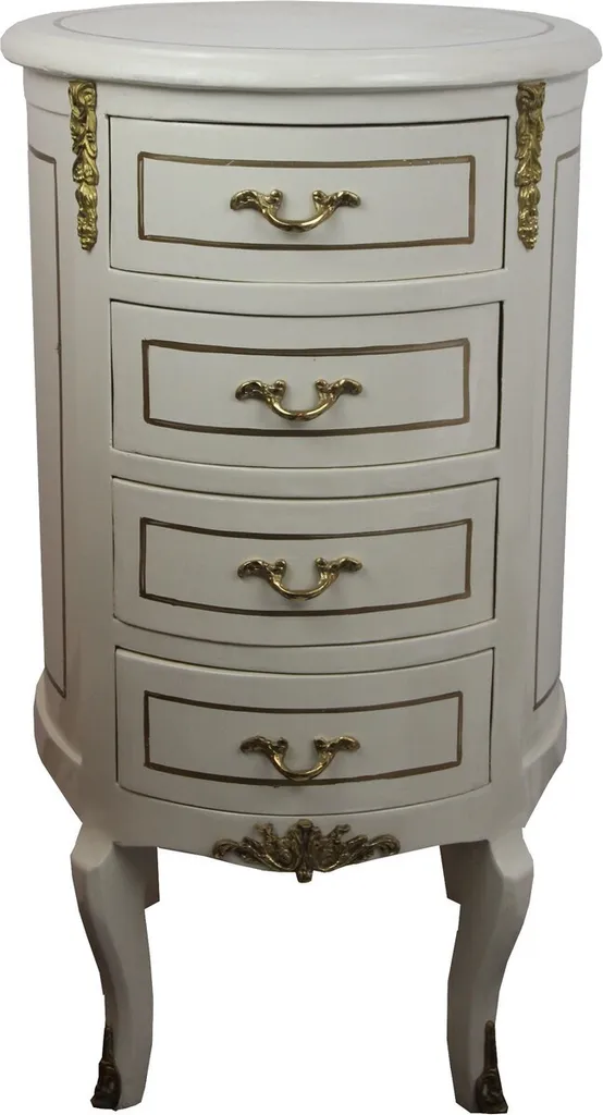 Petit Meuble de Rangement Rond Style Baroque pour Espaces Étroits