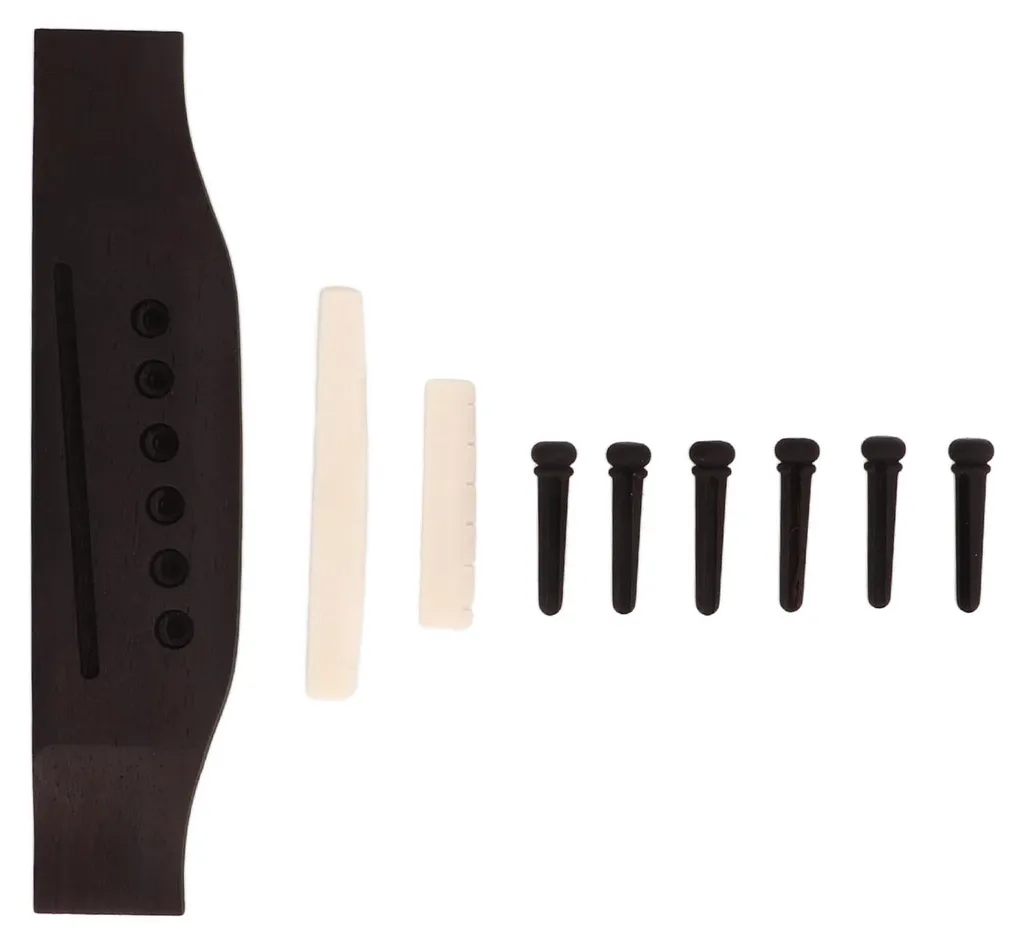 Kit complet de chevilles en os et bois naturel pour guitare folk 6 cordes