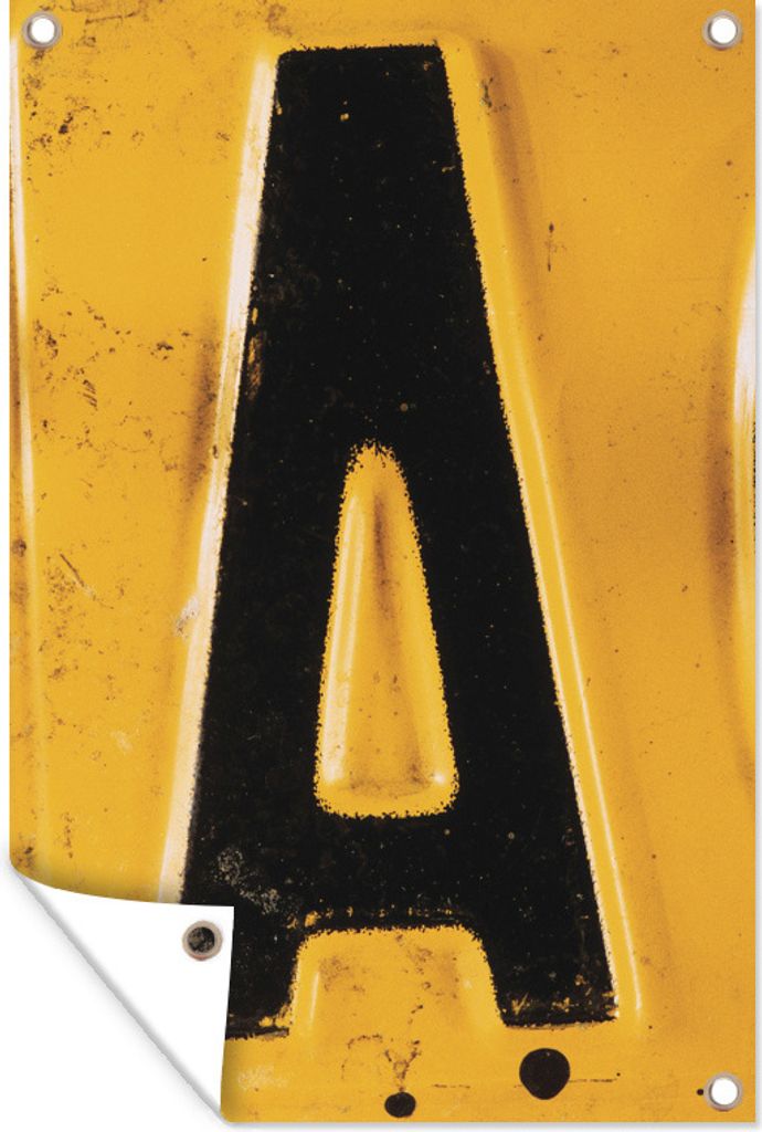 MuchoWow 40x60 cm Outdoor-Poster Gartendeko Sichtschutz Garten Poster für den Garten Buchstabe A auf einem Nummernschild