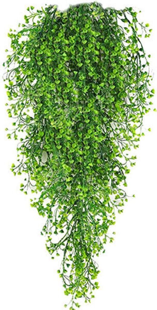 80 cm künstliche hängende Pflanze Ivyplant Hängepflanze Rattankorb grün