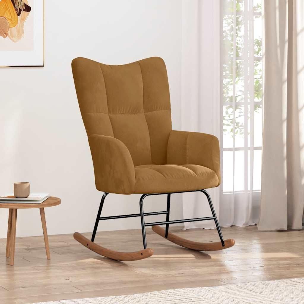 houpací křeslo vidaXL Brown Velvet Obrázek produktu 
