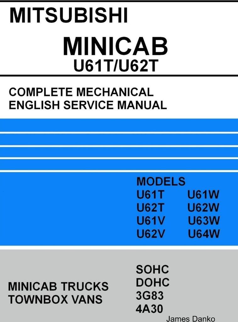 Mitsubishi MINICAB/TOWNBOX U61T/U62T Full Mechanical English Service Manual