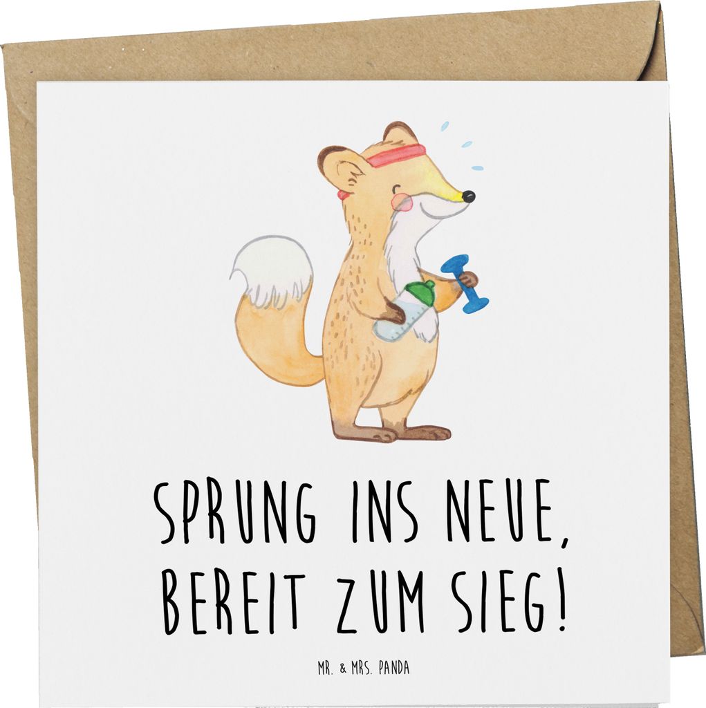 Mr. & Mrs. Panda Grußkarte Sich in einer neuen Sportart versuchen - Weiß - Geschenk, Glückwunschkarte, Vertrauem, Abenteuer, motivierender Spruc...