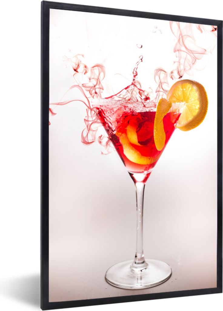 MuchoWow® MuchoWow® Gerahmtes Poster Rot gefärbter Cocktail Produktbild 
