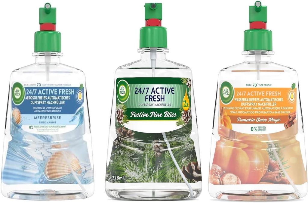 Air Wick Active Fresh Wasserbasiertes Automatisches Duftspray Nachfüller SET - Nature’s Seasons Düfte