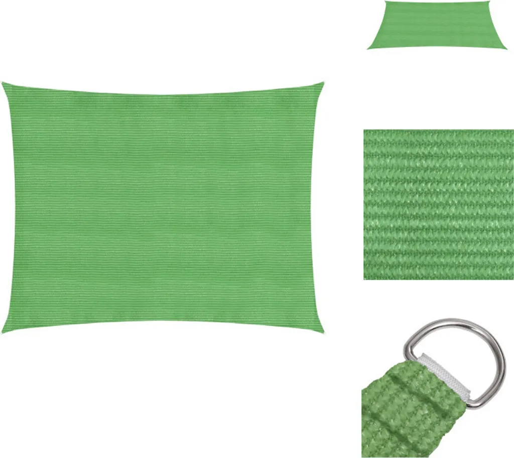 vidaXL Tenda da sole 160 g/m² Verde chiaro 3,5x4,5 m HDPE - Ombrelloni e tende da sole