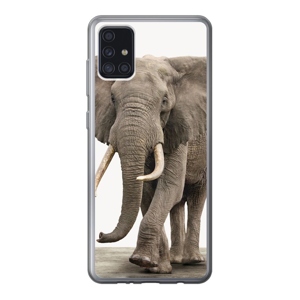 MuchoWow Handyhülle Schutzhülle Hülle für Samsung Galaxy A52 5G Elefant - Kinder - Tiere - Mädchen Silikon Softcase Handy Hülle - Umschlag