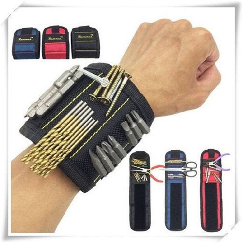 Magnetische Armbandwerkzeuge Werkzeuggürtel mit 10 Supermagneten zum Halten von Schrauben, Nägeln, Bohrern