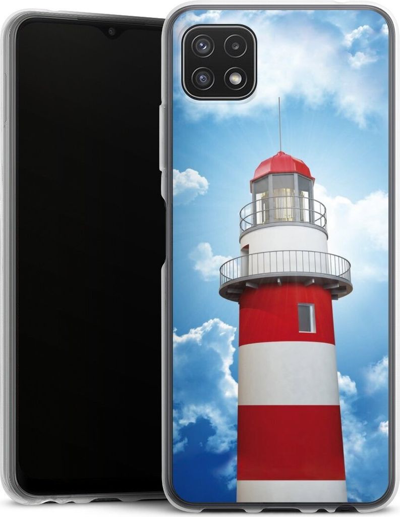 DeinDesign Handyhülle für Samsung Galaxy A22 5G Silikon Hülle Case Smartphone Schutzhülle Himmel Leuchtturm Wolke